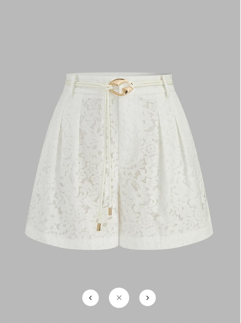 NWT Commense Mid-Waist Belted Lace Shorts Sz S